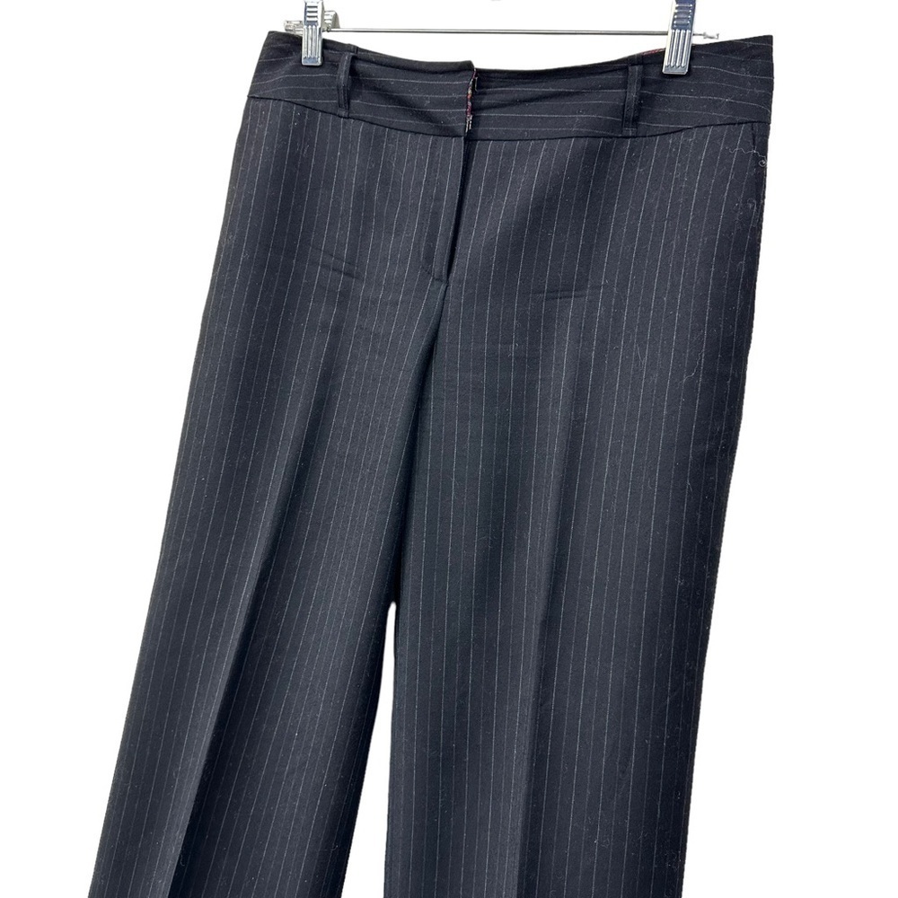 Talbots Petites Black Pinstripe Dressy Lined Trouser Pants, 8P